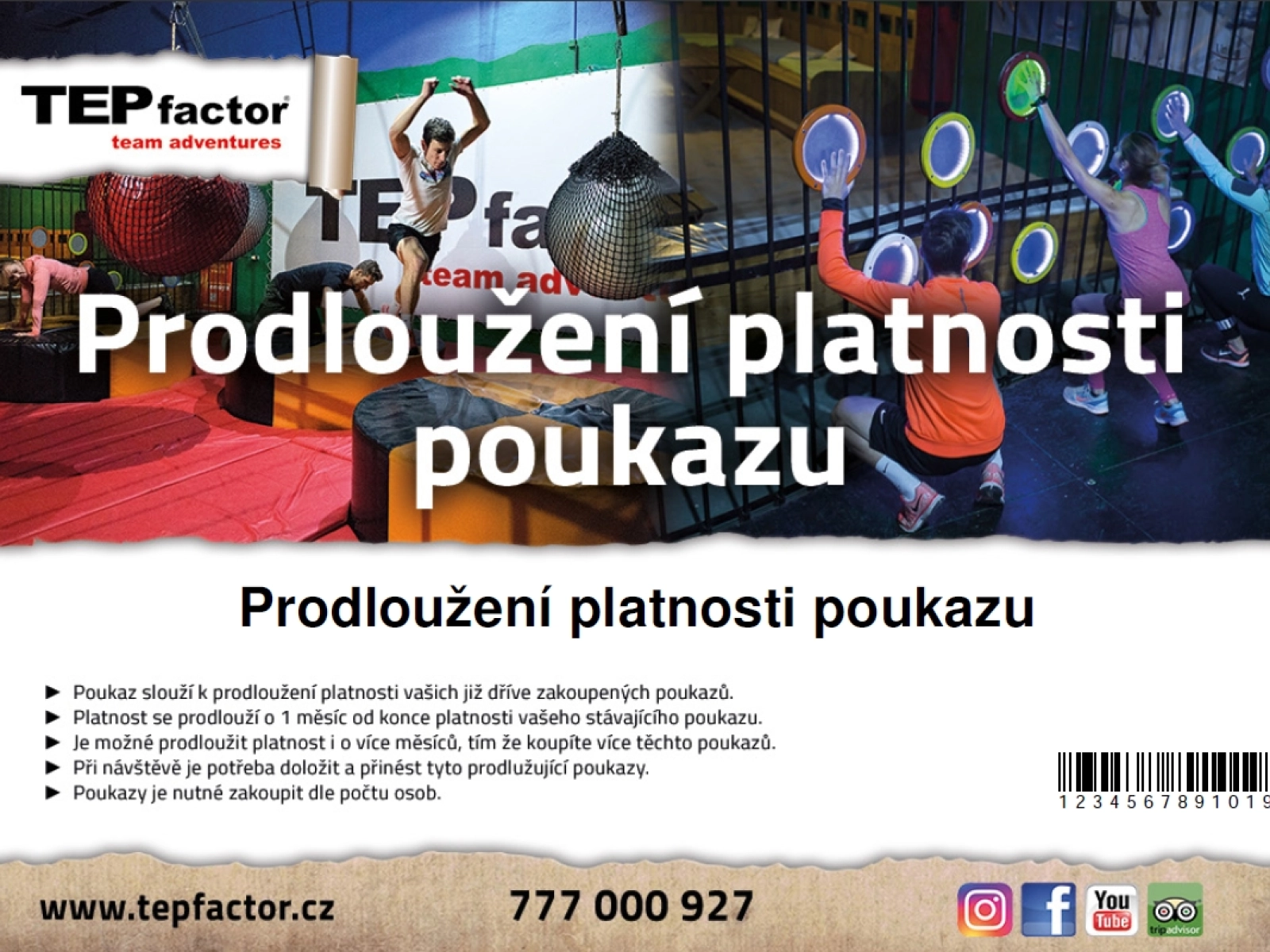 Extension of validity of an existing voucher TEPfactor.cz